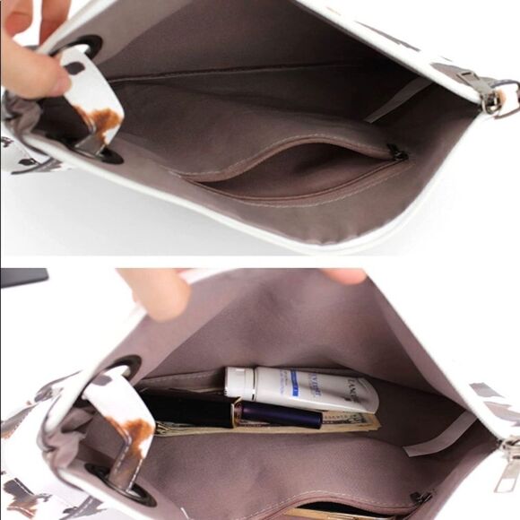 Cute wristlet Cow Print Pattern Tan and Cream and Dark Brownish‎ Black - Picture 3 of 6